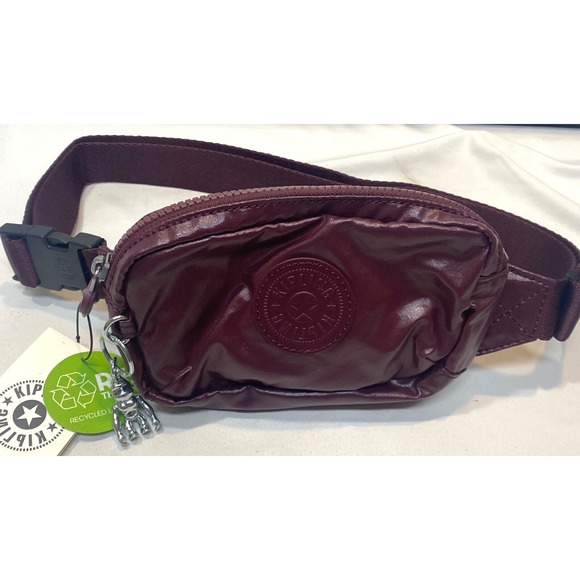 Kipling Burgundy Lacquered Alys Waist Pack Belt Bag Fanny Pack NWT - Picture 1 of 8